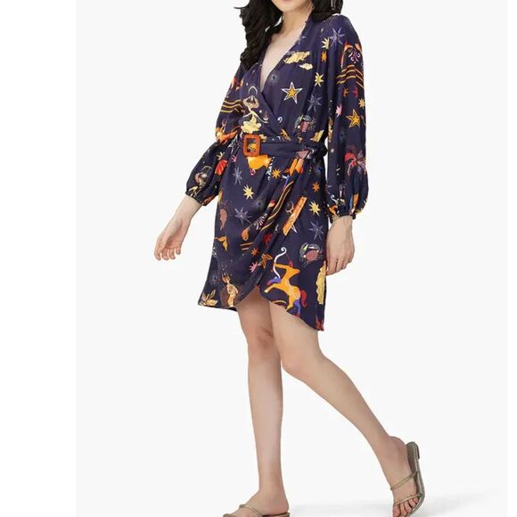 Dresses & Skirts - America & Beyond Dark Night Celestial Print Dress Medium NWOT